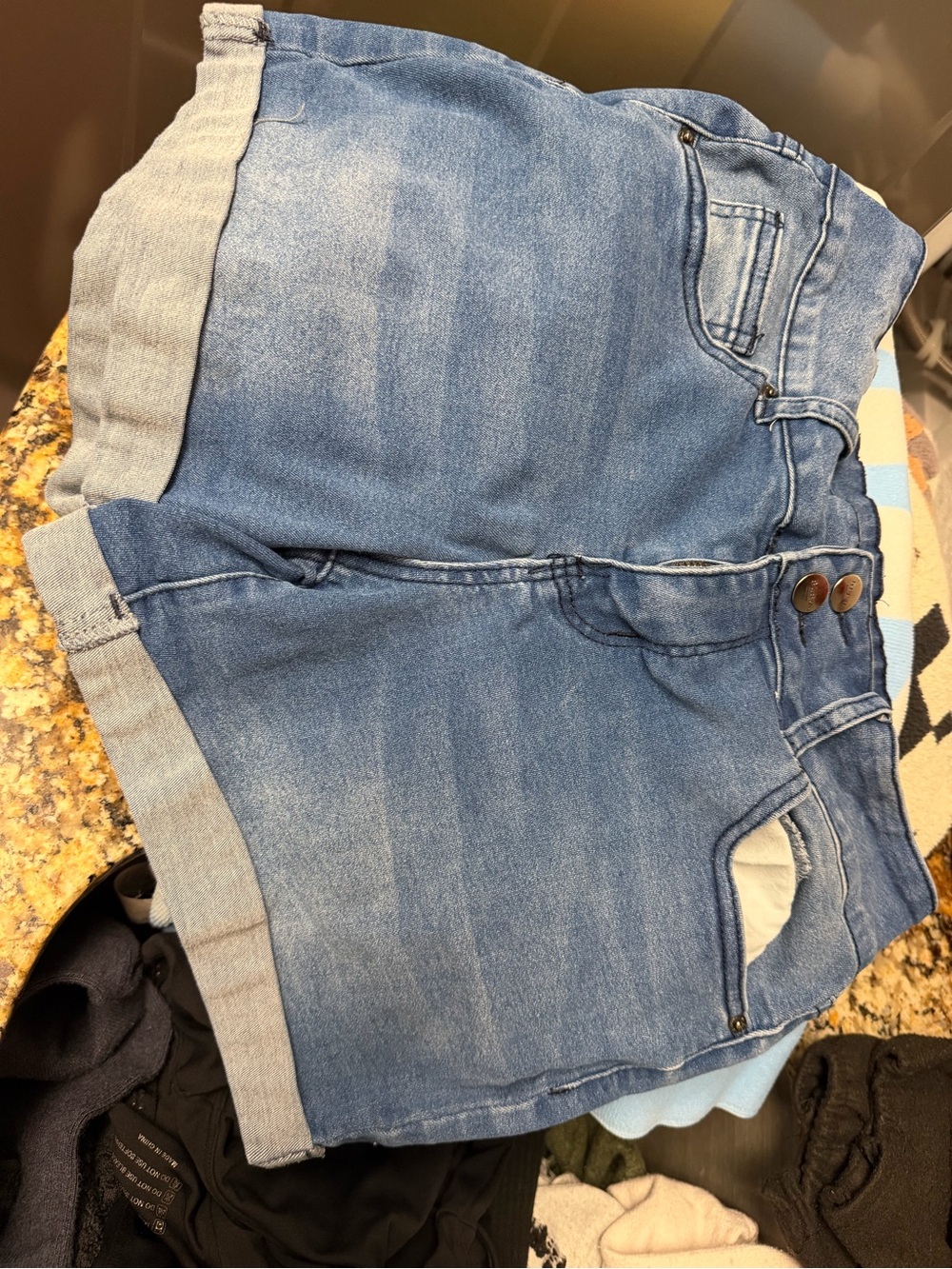 Lily Bleu Light Blue Rolled-Hem Denim Shorts